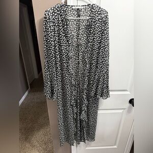 Zara Black and White Polka Dot Coverup